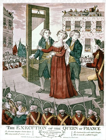 Exécution de Marie-Antoinette en 1793