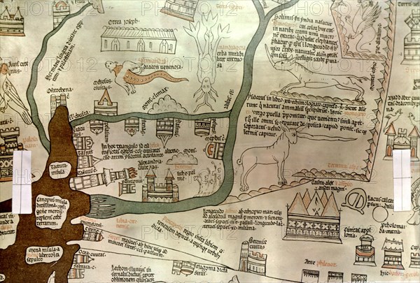 Hereford map, Détail du delta du Nil