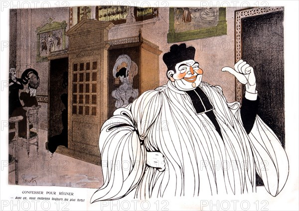 Caricature about the separation of church and state, Poncet