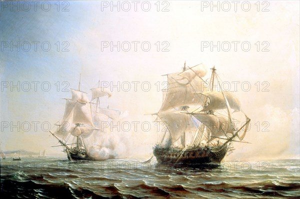 Gudin, Naval battle between two frigates