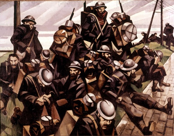 Nevinson, French troops having a break