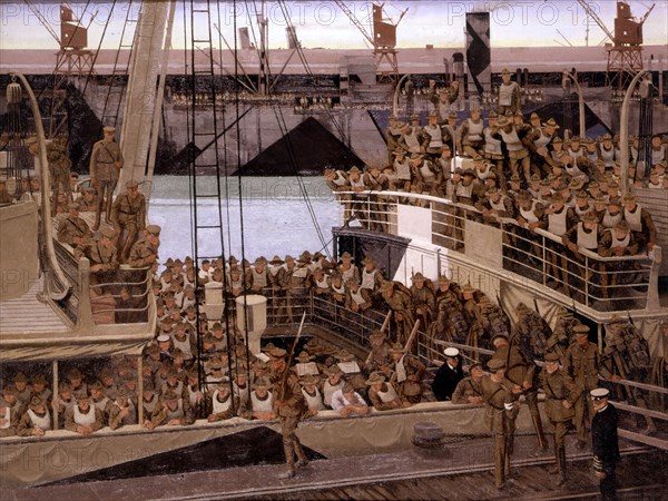 Derrick, American troops at Southampton Embarking for France