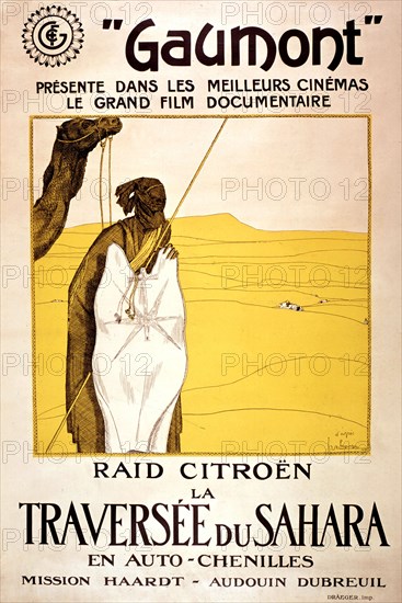Poster on the 'Raid Citroën' and the crossing of the Sahara