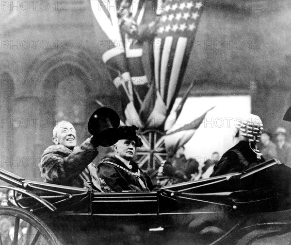 Le président Wilson, à Londres, en calèche