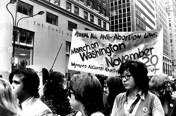 Protest in New York. March for women's liberation