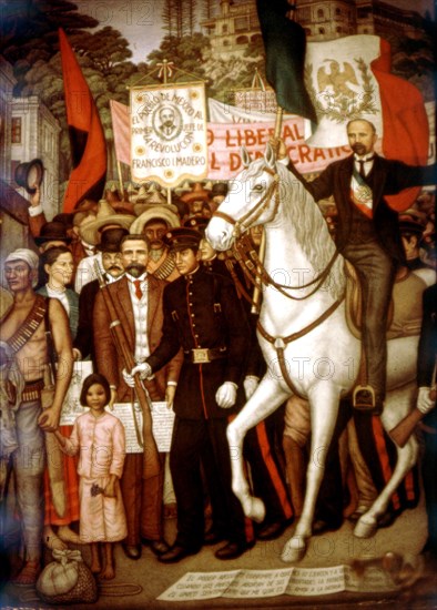 Re-establishment of the revolution. Detail : Francesco Madero