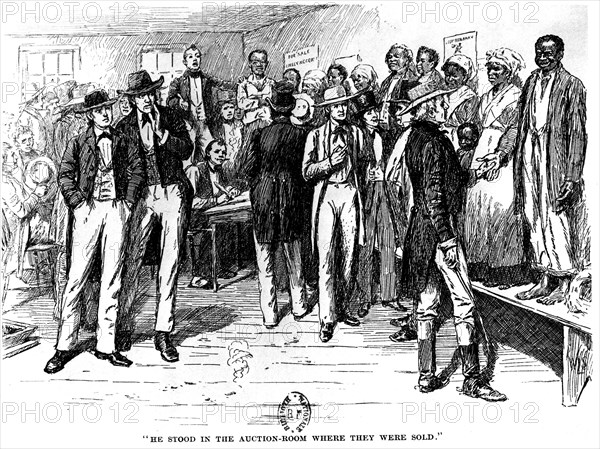 A slave sale during Lincoln's time