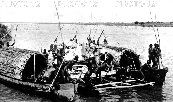 The Black Cruise crossing the Bahr Sara before Fort Archambeau