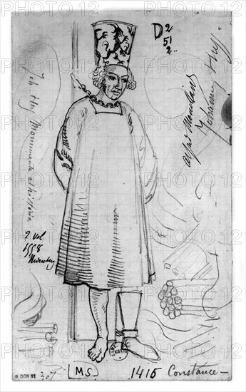 Drawing by Ulric Richenthal. Jan Hus led to the roughing-hew