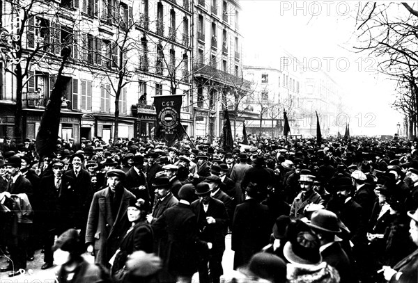 Demonstration in Paris against the acquittal of Jaures's murderer