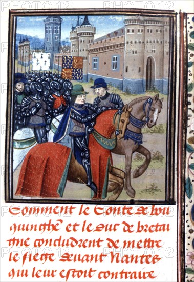 Chronicles of Jean Froissart. Jean de Montfort at the siege of Nantes