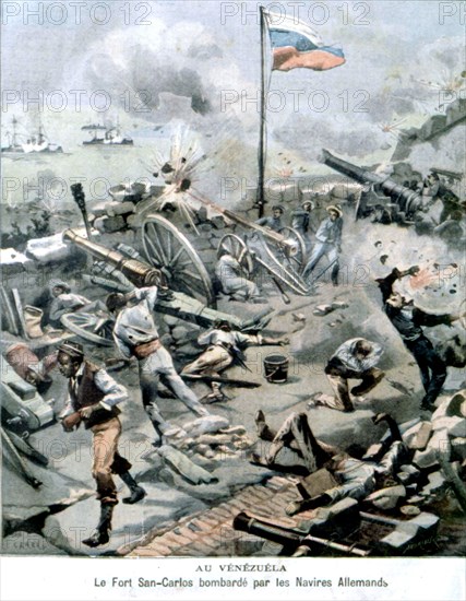 Le fort San-Carlos bombardé par les navires allemands