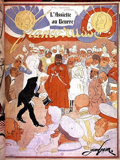 Dessin de Grandjouan à propos des accords franco-russes en 1902