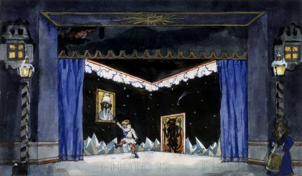 Alexandre Benois. Projet de décor pour "Pétrouchka" de Stravinsky (1947)