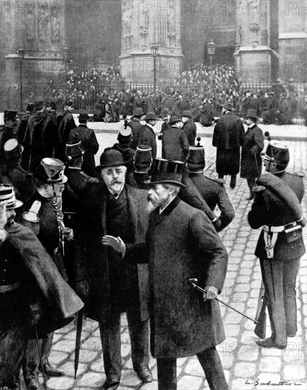 Demonstration in front of Ste. Clotilde church