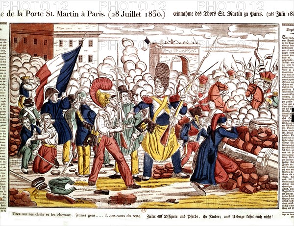 St. Martin's gate barricade in Paris, 1830