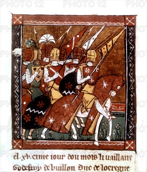 Manuscript, Godefroi de Bouillon gathering his companions