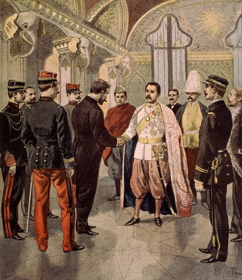 French president Paul Doumer receiving the king of Siam (1898)