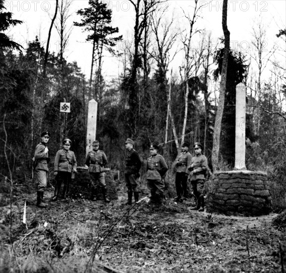 La ligne de démarcation entre la frontière russe, allemande et lituanienne, 1939