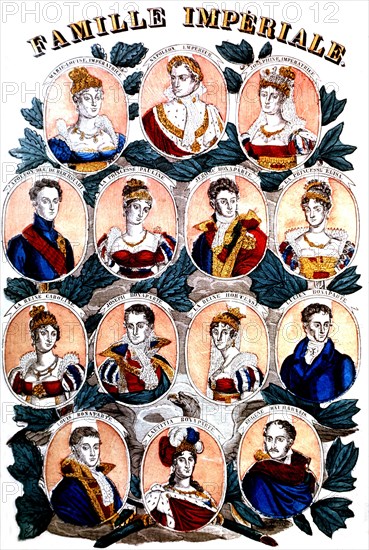 Image d'Epinal. La famille impériale de Napoléon 1er