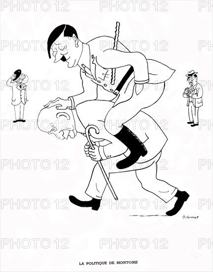 Caricature: 'The Montoire's policy' (Hitler and Petain)