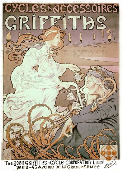 Poster by H. Thiriet, Advertisement for Griffith bicycles