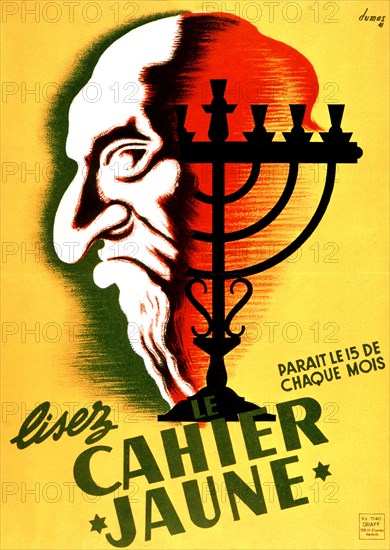 Propaganda poster by Dumas for 'Cahier jaune', 1940-1944