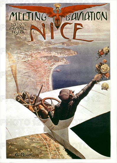 Advertising poster for an air show in Nice