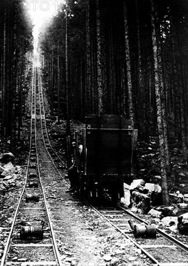 Le Rudlin (Vosges). Voie ferrée allant à Gazon de Faing