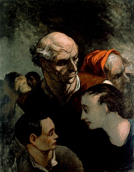 Daumier, Family in a Barricade during 1848