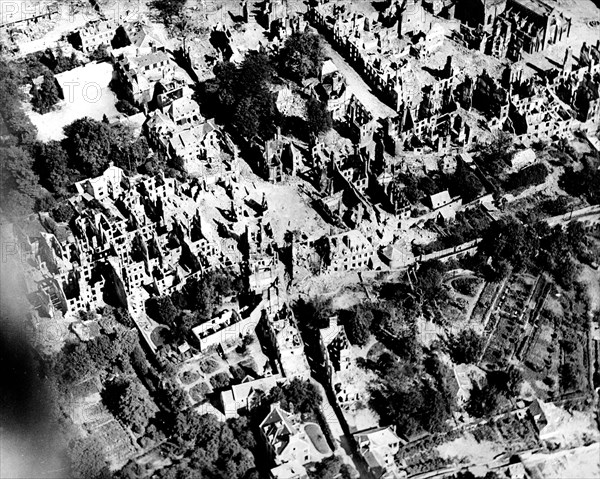 Liberation of France, Aerial view of Vire, Normandy (1944)