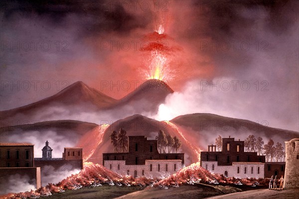 Eruption of the Vesuvio on the town of Portia