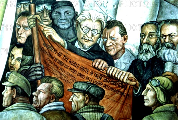 Fresque de Diego Rivera, Trotski et la IVème Internationale