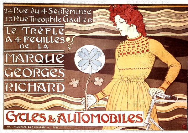 Advertising poster by Eugène Grasset, Georges Richard Automobiles