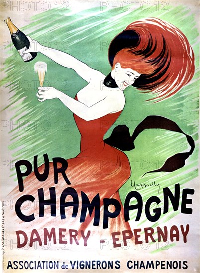 Affiche publicitaire de Cappiello (1875-1942) pour le champagne
