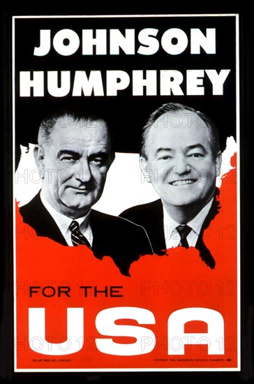 Affiche de propagande électorale, Johnson et Humphrey