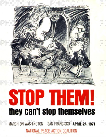Poster against Nixon, Kissinger and John Erlichman's armament policy