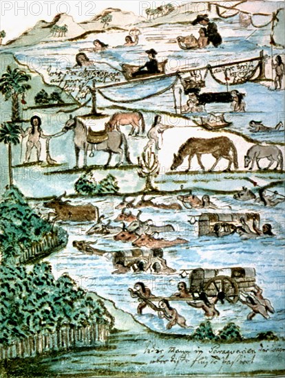 Illustration de Florian Baucke (1749-1767). Zwettler Codex. Vie des indiens Guaranis vue par un père jésuite