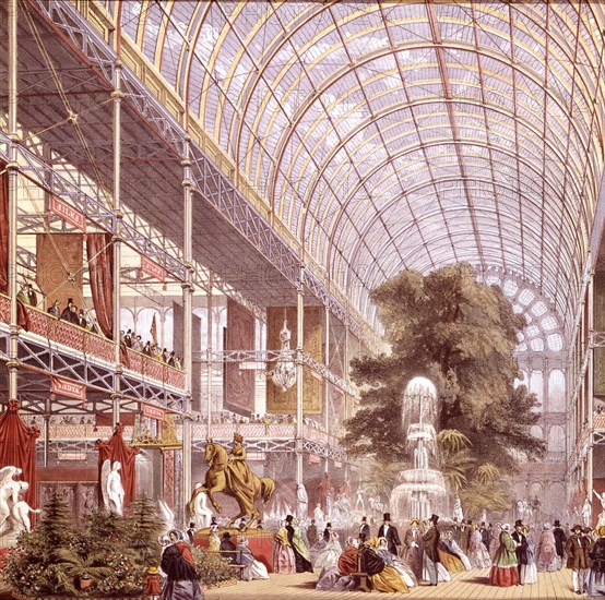 La Reine Victoria et le Prince Albert inaugurant la grande exposition de 1851. Le Cristal palace. (détail).