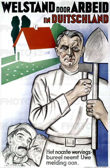 Propaganda poster advertising for voluntary work in Germany (1940)