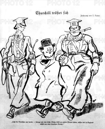 Caricature allemande contre Churchill