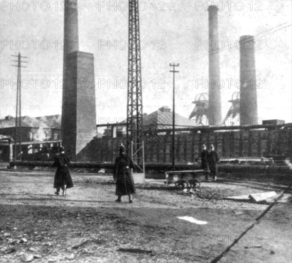 Pays de Galles. Scène de la grande grève dans les mines de charbon