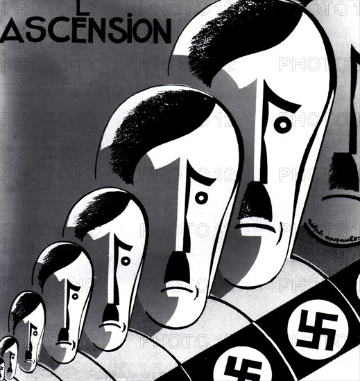 Caricature de Ralph Soupault in "Charivari": "L'ascension" d'Hitler