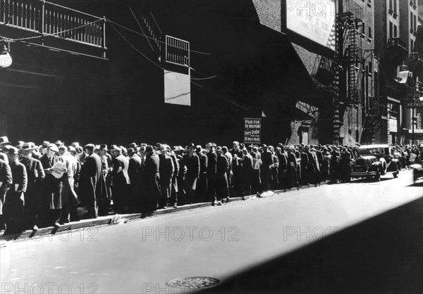 Queue de chômeurs à New York