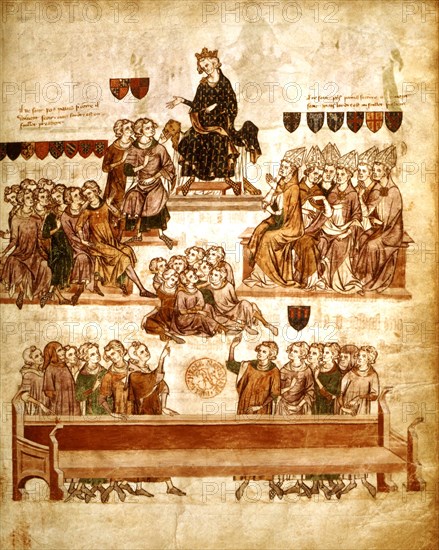 Philip IV 'le Bel' (the Fair) presiding over a Parliament session
