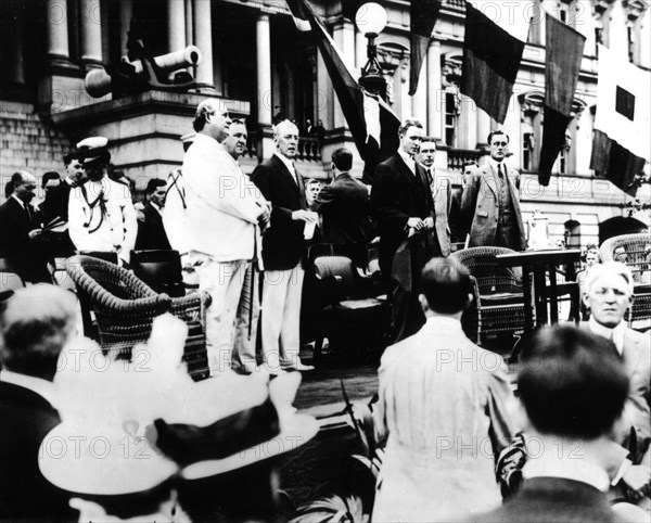 Franklin Delano Roosevelt with President Wilson (the latter had appointed him Assistant Secretary of the Navy, from 1913 until 1920)