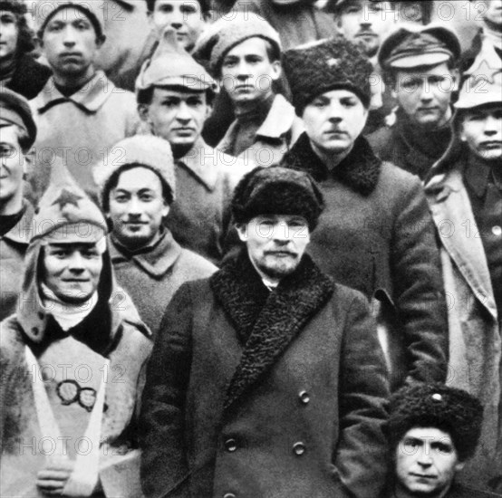 Lenin and Vorachilov among the delegates of the 10th Communist Party Congress