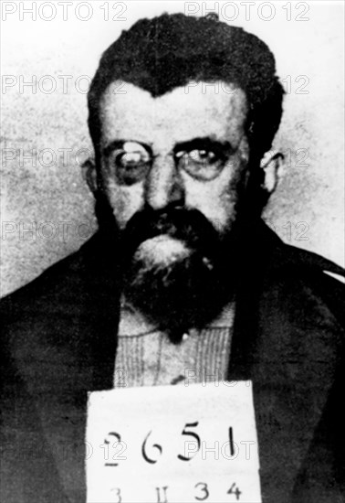 Police picture of anti-fascist writer Erich Mühsam during his imprisonment at Orianemburg camp, June 30, 1934