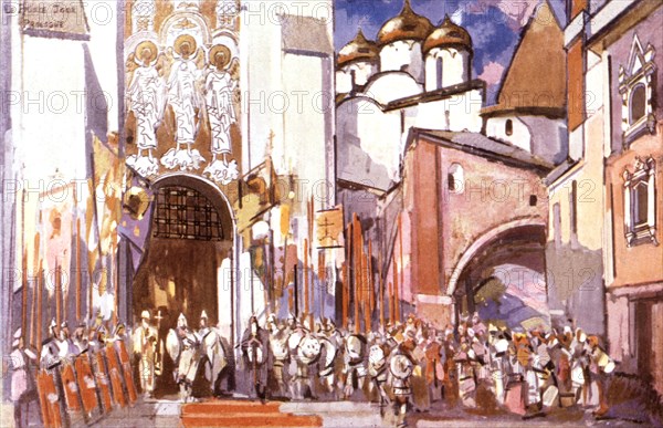 Prince Igor, opera by Borodin (1833-1887). Watercolour by Korovin