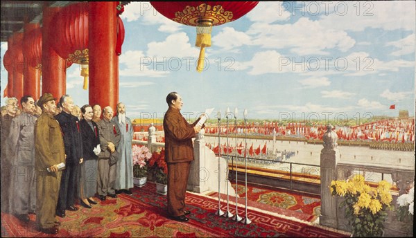 Mao Zedong announcing the creation of the People's Republic of China.